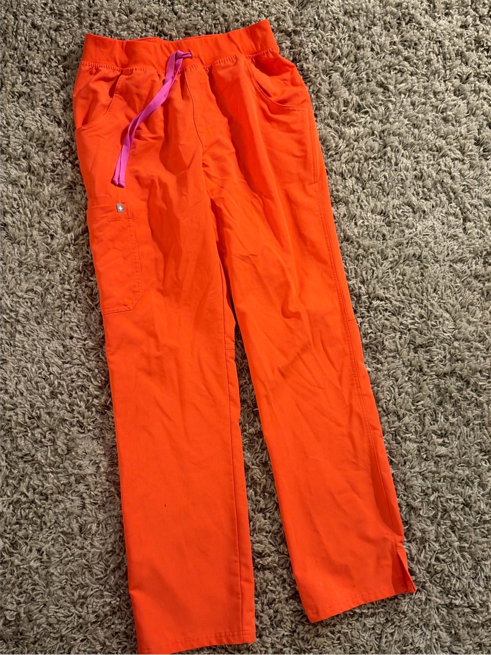 Figs bright orange scrub pants
